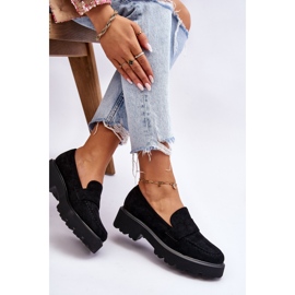 Vinceza Klasyczne Zamszowe Półbuty Mokasyny Czarne Corrin 2