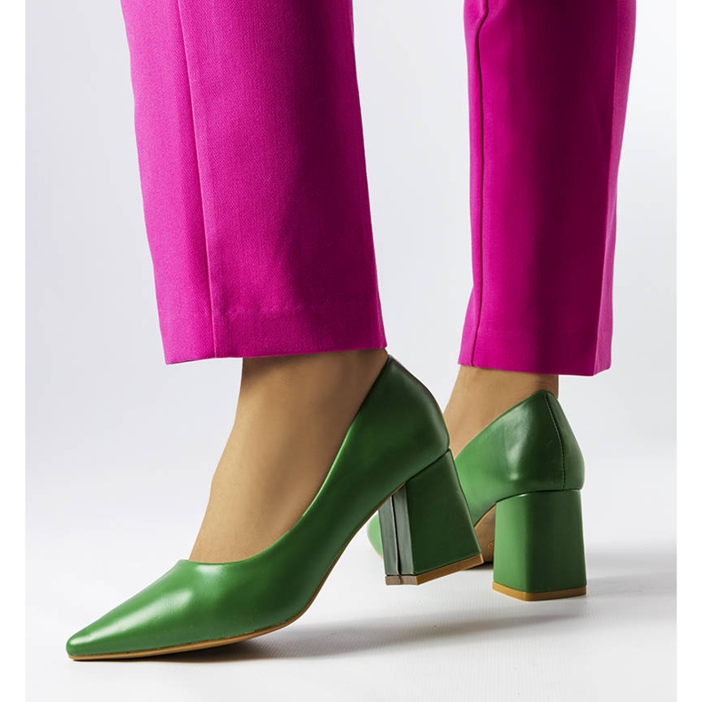 BM Zielone czółenka na słupku Fanchon 1