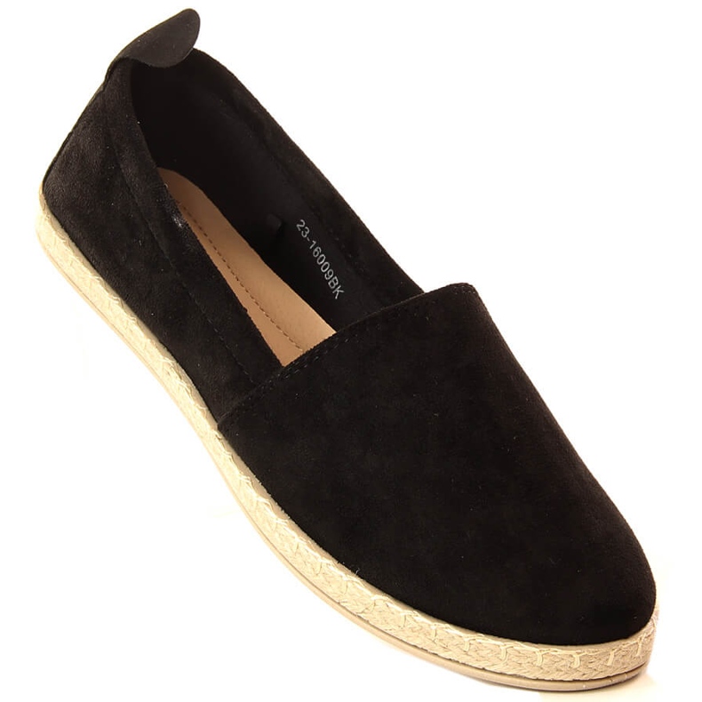 Espadryle damskie wsuwane czarne Potocki 16009 1