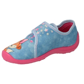 Befado obuwie dziecięce 660X023 niebieskie różowe 3