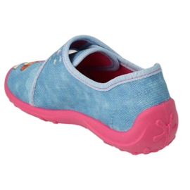 Befado obuwie dziecięce 660X023 niebieskie różowe 1