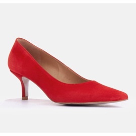 Marco Shoes Eleganckie szpilki na niższym obcasie czerwone 1