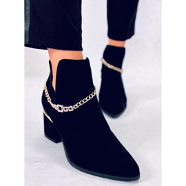 BM Botki na obcasie wiosenne Virginia Black czarne 2