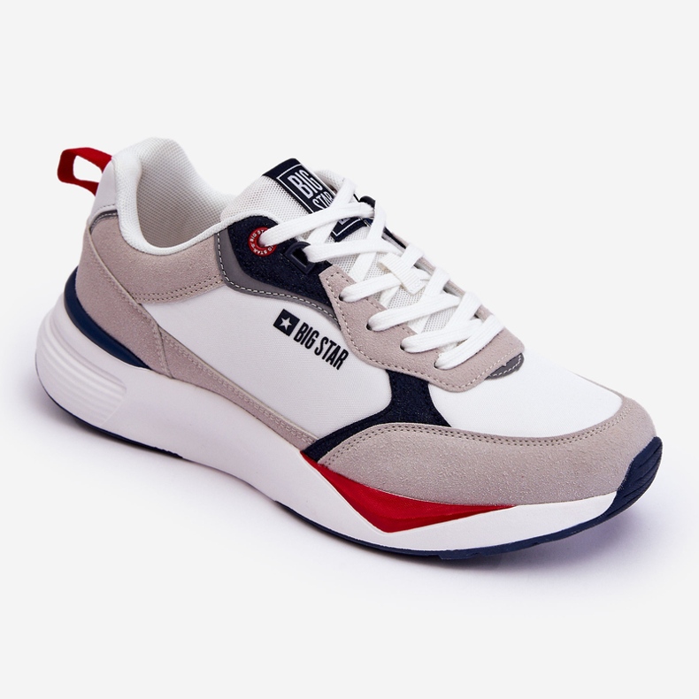 Męskie Buty Sportowe Memory Foam Big Star LL174235 Biało-Szare białe 1