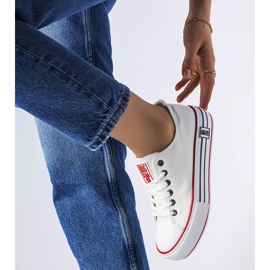 Białe trampki na platformie Big Star LL274180 1