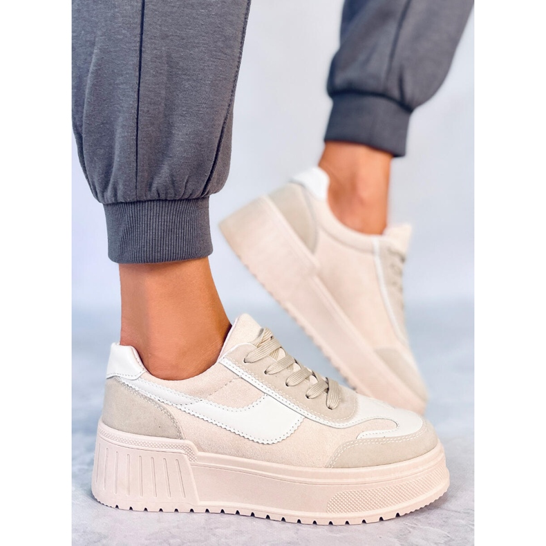 BM Sneakersy na platformie Foret Beige beżowy 2