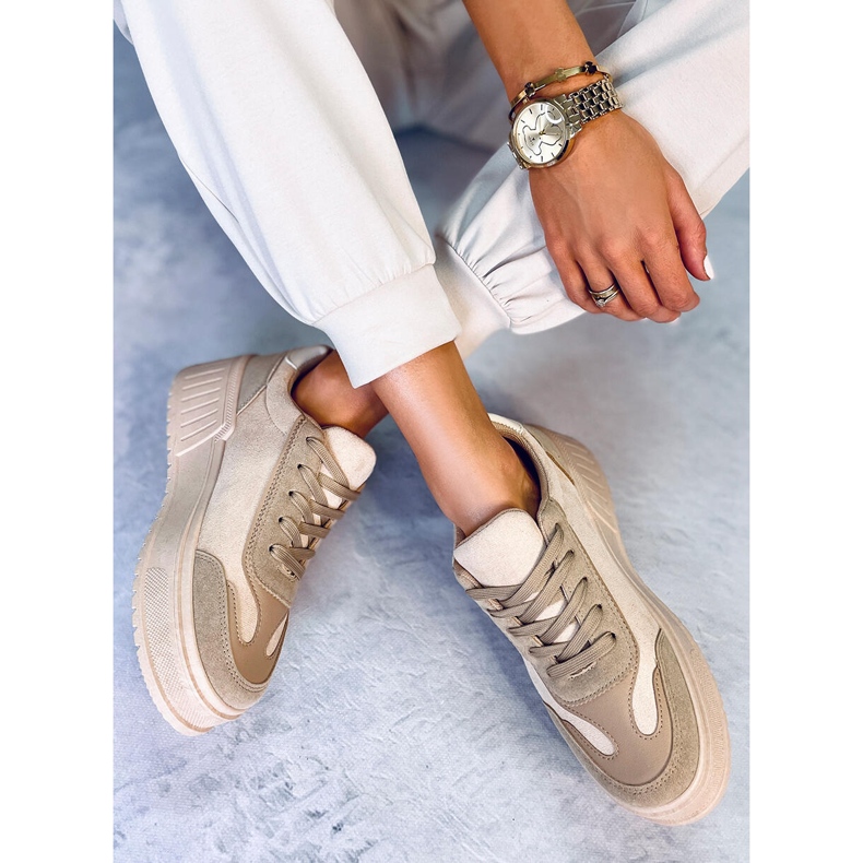 BM Sneakersy na platformie Foret Khaki beżowy 2