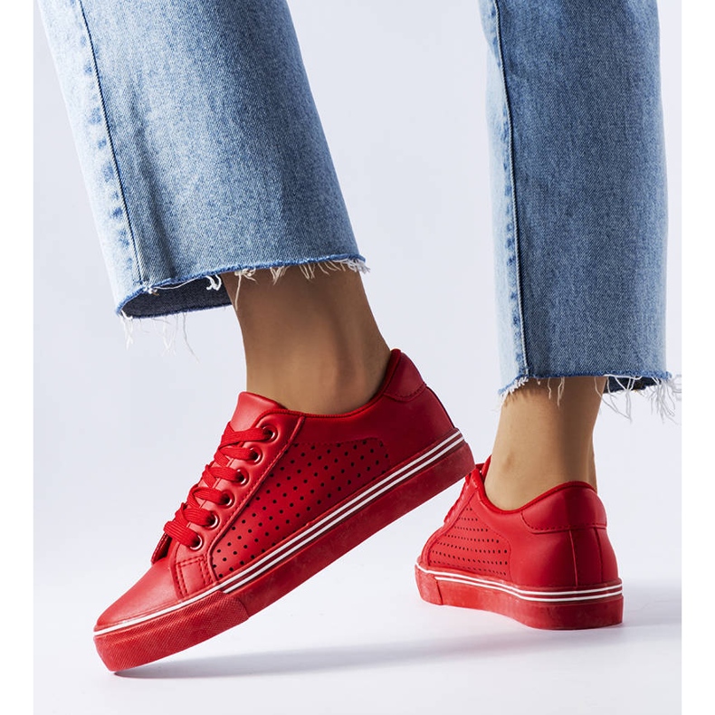 BM Czerwone trampki z eko-skóry Joffre 1