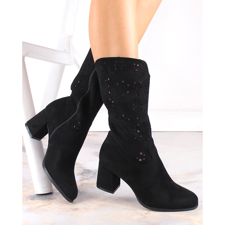 M. DASZYŃSKI Kozaki damskie kowbojki wiosenne czarne M.Daszyński SA156-11 1