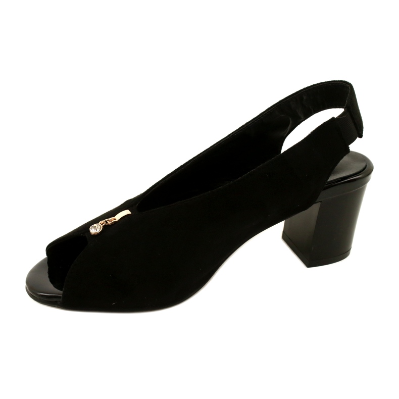 Sandały damskie na słupku Daszyński SA169-6 czarne 2