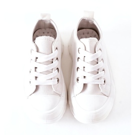 Dziecięce Trampki Na Platformie Białe 3