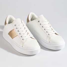 Białe damskie buty sneakersy na platformie Shelovet 5
