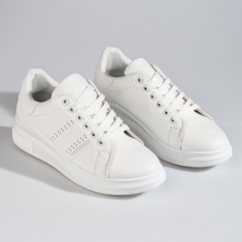 Białe buty sportowe sneakersy na platformie Shelovet 5