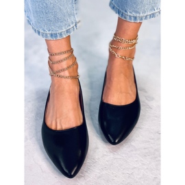 PA1 Baleriny z łańcuszkiem Junri Black czarne 1