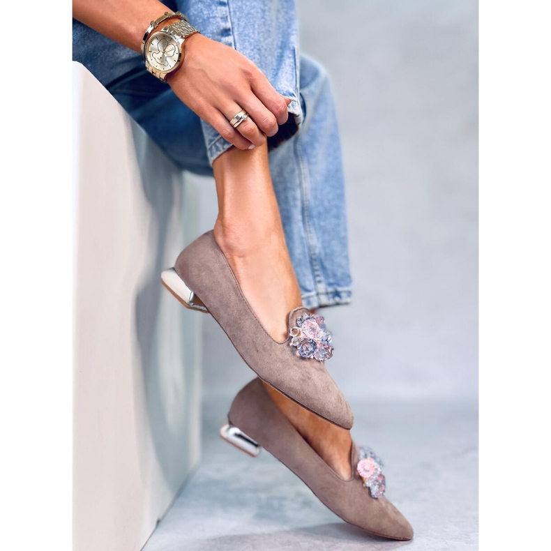 PA1 Mokasyny lordsy kamieniami Falconi Khaki beżowy 1