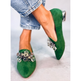 PA1 Mokasyny lordsy kamieniami Falconi Green zielone 1
