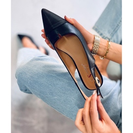 Seastar Baleriny z odkrytą piętą Sanaz Black czarne 2