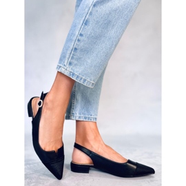 Seastar Baleriny z odkrytą piętą Sanaz Black czarne 1