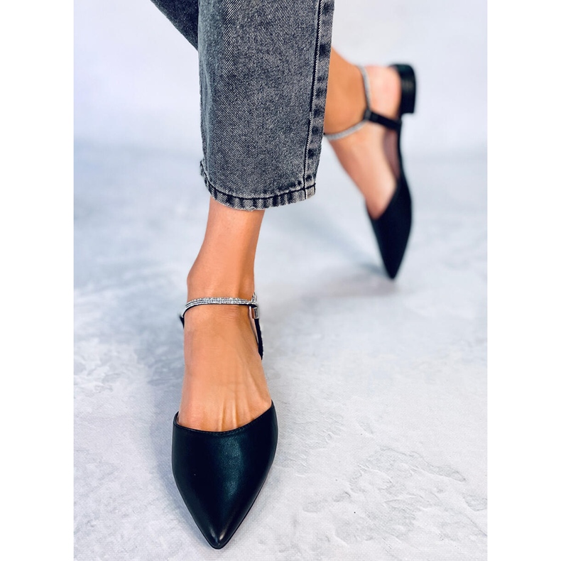 PA1 Klapki z odkrytą piętą Durie Black czarne 1