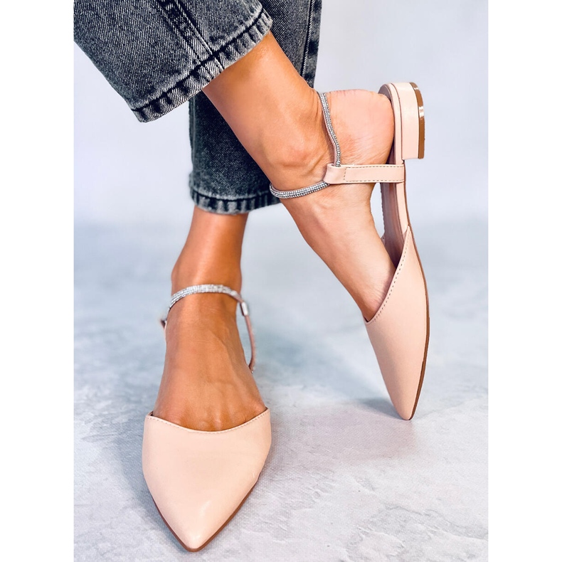 PA1 Baleriny z odkrytą piętą Durie Nude beżowy 1