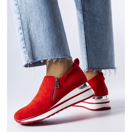 Czerwone sneakersy na koturnie Létourneau 1