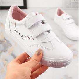 Półbuty buty sportowe dziewczęce na rzepy białe Potocki PY16026 2