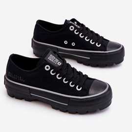 Materiałowe Trampki Na Platformie Big Star LL274149 Czarne 1