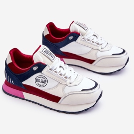 Sneakersy Memory Foam System Big Star LL274369 Biało-Czerwone białe 1