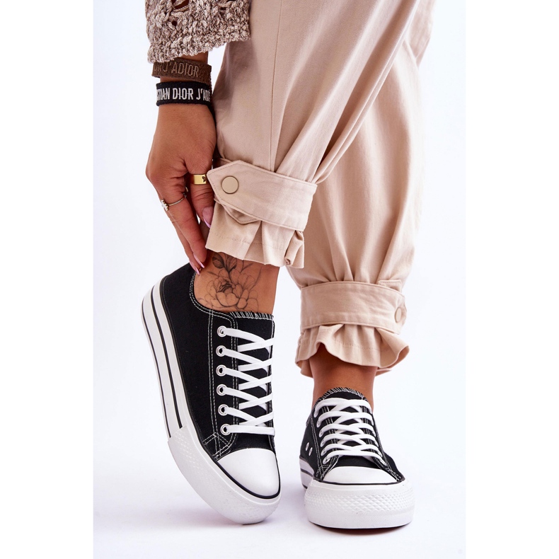 FB2 Damskie Trampki Na Masywnej Platformie Czarne Ember 1