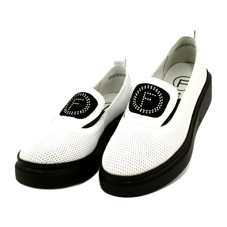 Filippo Białe Stylowe Skórzane Buty Damskie DP4572/23 WH 3