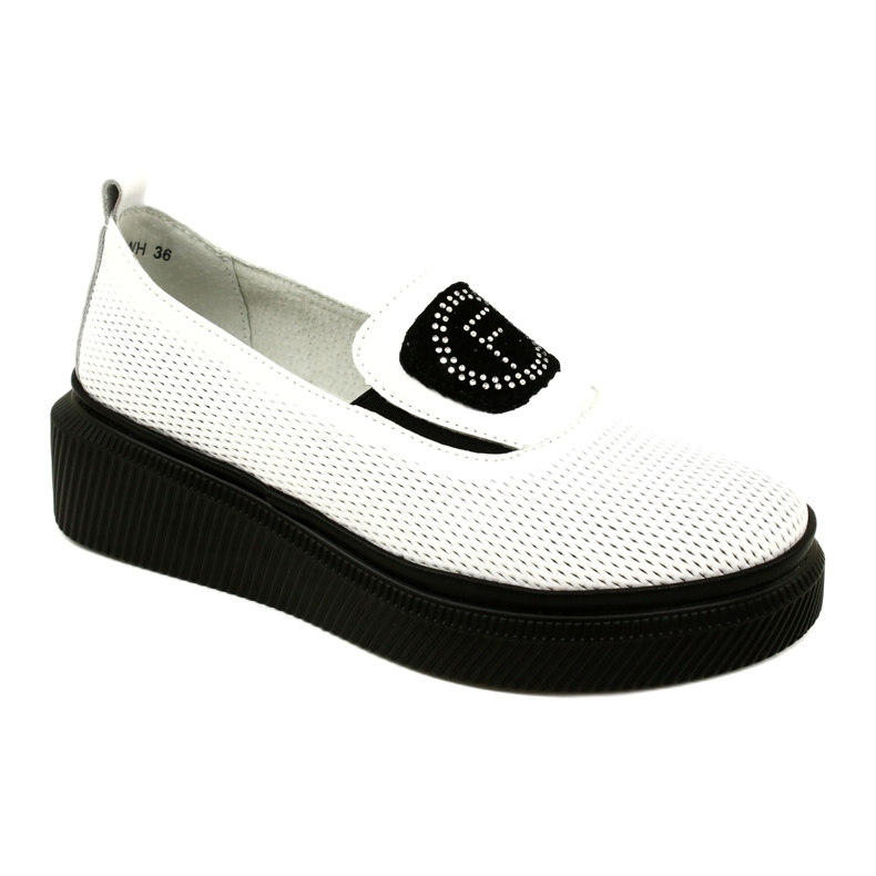 Filippo Białe Stylowe Skórzane Buty Damskie DP4572/23 WH 1