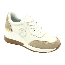 Sportowe buty damskie wiązane Filippo DP4660/23 WH BE białe 1