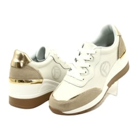 Sportowe buty damskie wiązane Filippo DP4660/23 WH BE białe 4