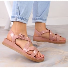 Komfortowe sandały damskie elastyczne pachnące nude ZAXY Plena Sand JJ285094 różowe 3