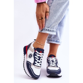 Damskie Sneakersy Memory Foam System Big Star LL274538 Biało-Granatowe białe 1