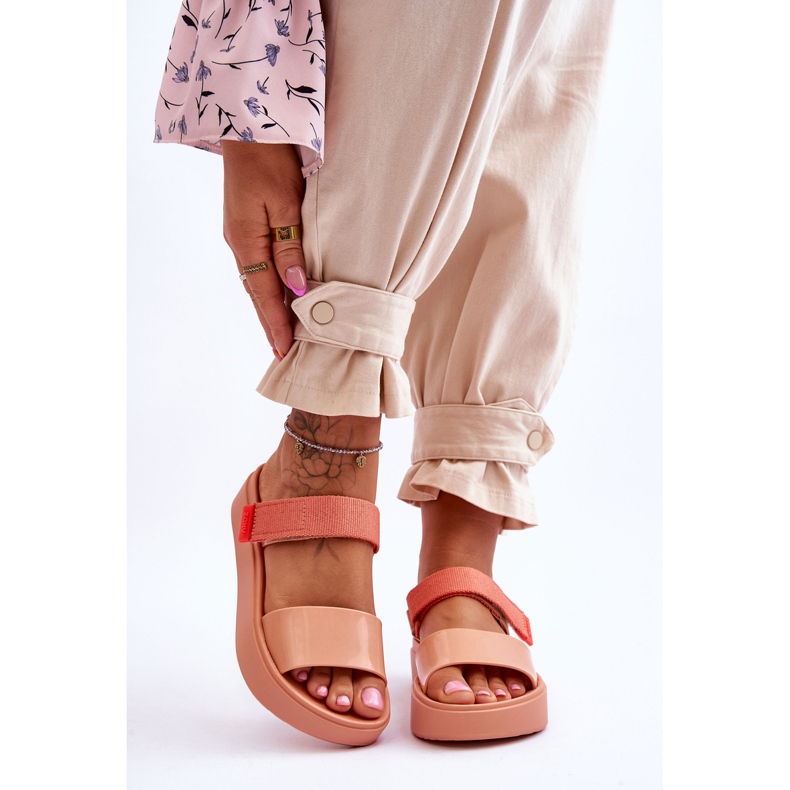 Wegańskie Sandały Na Rzep ZAXY HH285283 Pomarańczowe 1