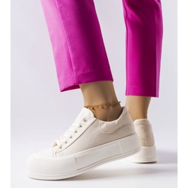 BM Beżowe trampki na platformie Agathe beżowy 1