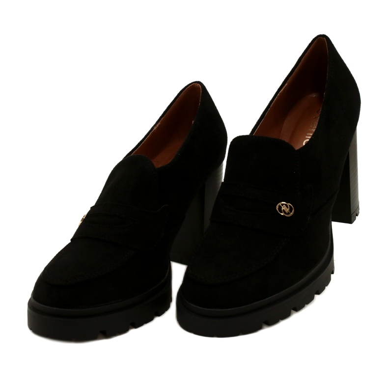 Evento Modne Mokasyny Na Platformie I Słupku Czarne 3