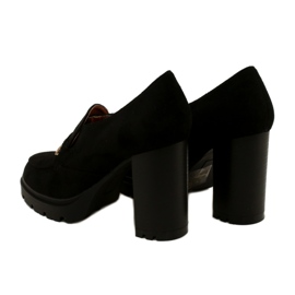 Evento Modne Mokasyny Na Platformie I Słupku Czarne 5