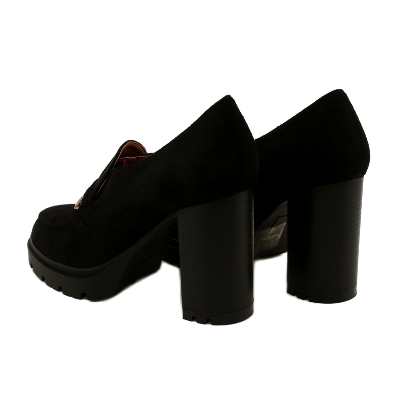 Evento Modne Mokasyny Na Platformie I Słupku Czarne 5