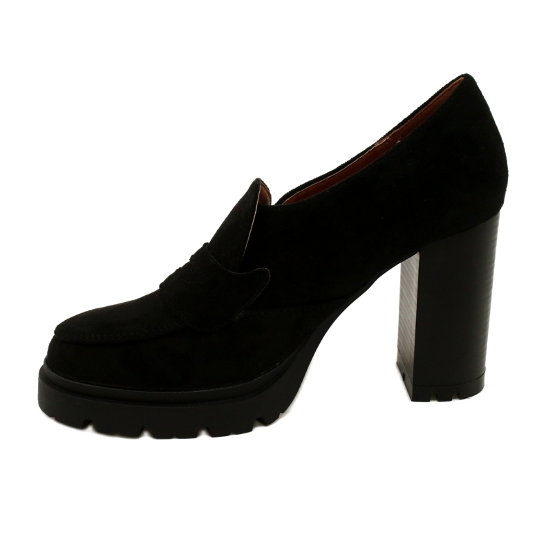 Evento Modne Mokasyny Na Platformie I Słupku Czarne 2
