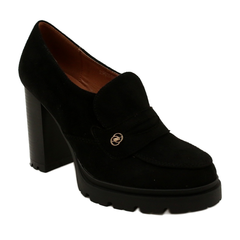 Evento Modne Mokasyny Na Platformie I Słupku Czarne 1