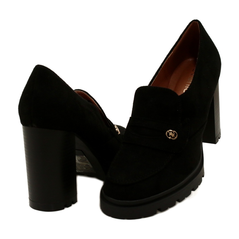 Evento Modne Mokasyny Na Platformie I Słupku Czarne 4