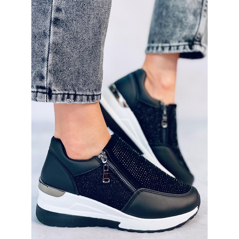 Sneakersy na koturnie Atwood Black czarne 2