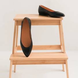 Marco Shoes Baleriny z delikatnej skóry czarne 8