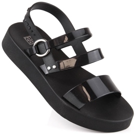 Komfortowe sandały damskie na platformie pachnące czarne Zaxy LL285008 1