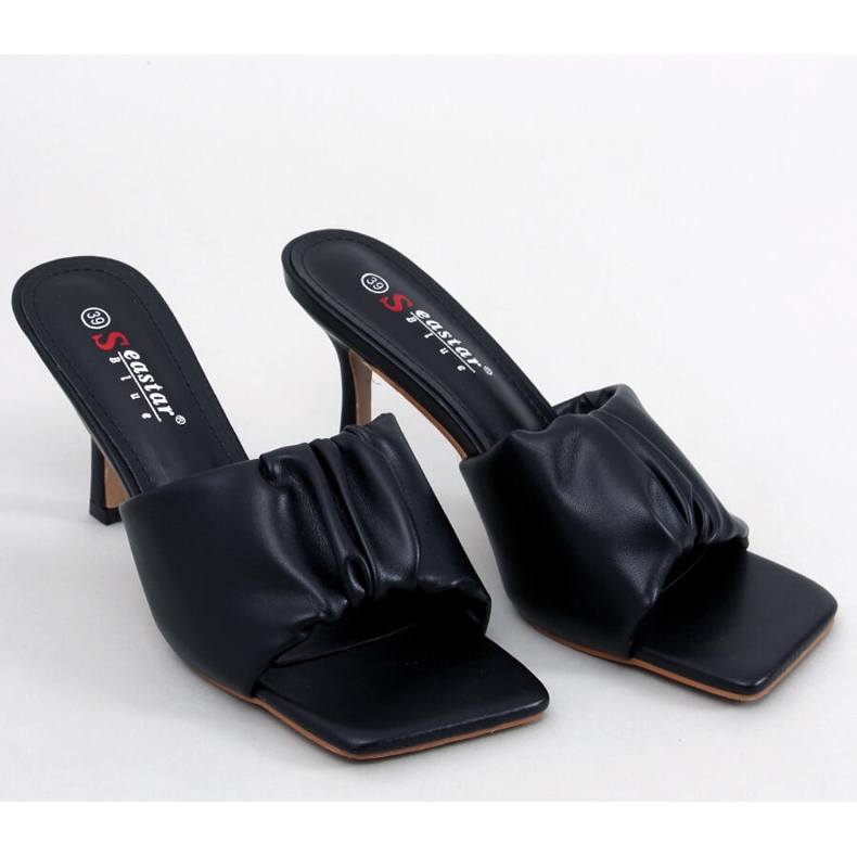 Seastar Klapki na szpilce Devon Black czarne 1