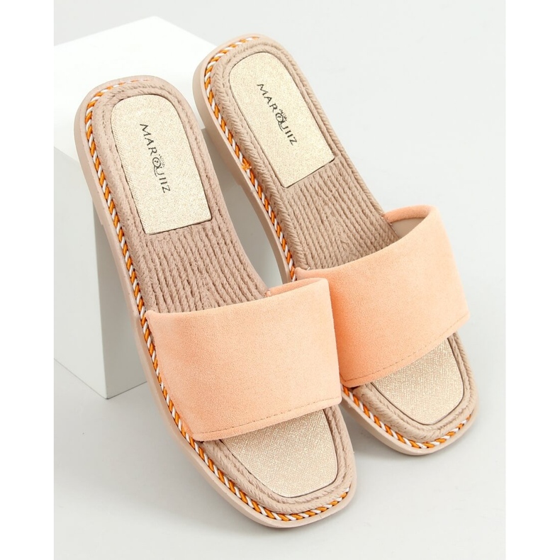 Klapki damskie zamszowe Daniels Orange pomarańczowe 1