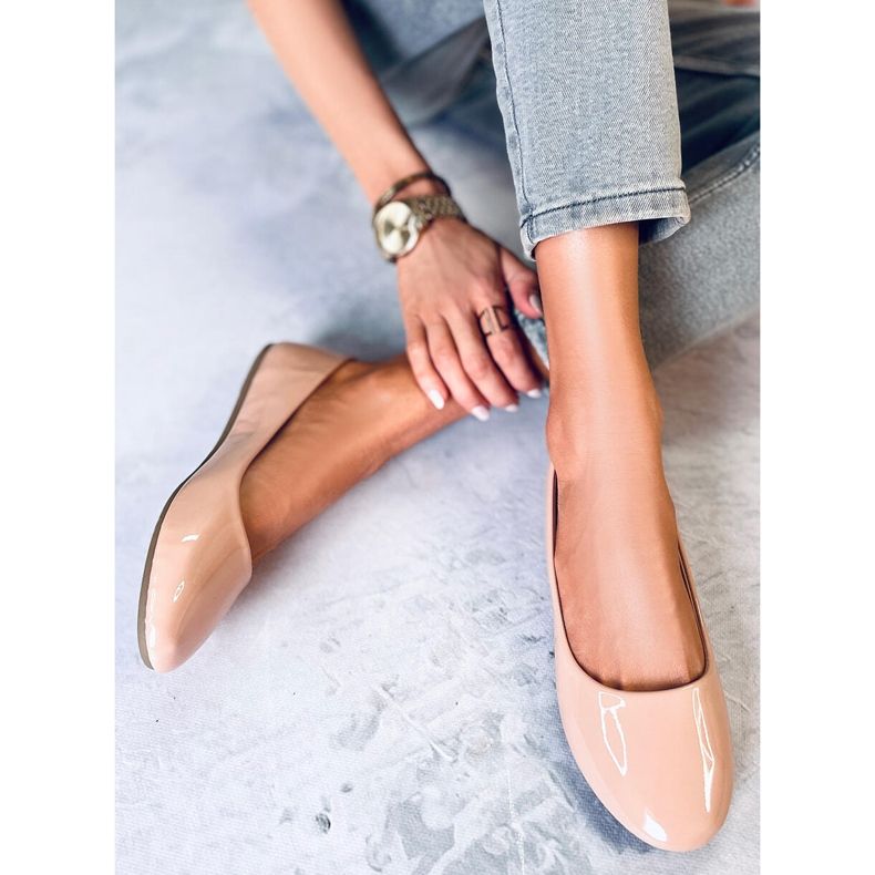 Baleriny lakierowane Cargil Beige beżowy 1