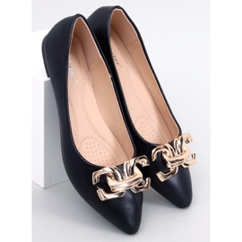 Seastar Baleriny eleganckie z klamerką Simona Black czarne 1